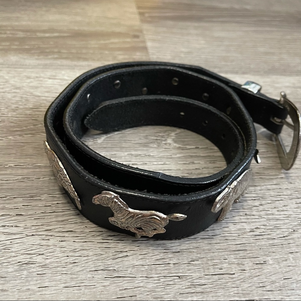Brighton Solid Brass Buckle Animals Belt Sz Small